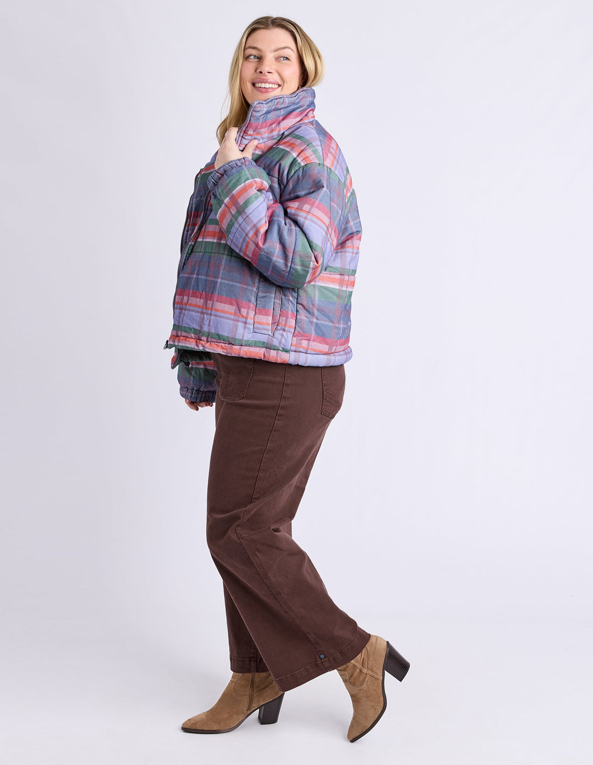 CORD CHECK JACKET_by_ELM_women's_in_New Zealand_ CORD CHECK JACKET _