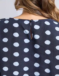 ELM_DOTTY TOP CLOUD / NAVY _ DOTTY TOP CLOUD / NAVY _ Ebony Boutique NZ
