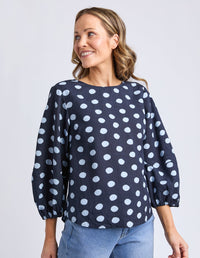 ELM_DOTTY TOP CLOUD / NAVY _ DOTTY TOP CLOUD / NAVY _ Ebony Boutique NZ