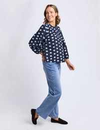 ELM_DOTTY TOP CLOUD / NAVY _ DOTTY TOP CLOUD / NAVY _ Ebony Boutique NZ