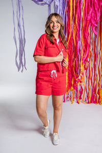 ELM_EMMA RELAXED SHORT POPPY _ EMMA RELAXED SHORT POPPY _ Ebony Boutique NZ