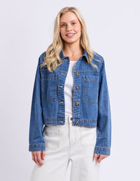 ESSIE DENIM JACKET MID BLUE WASH_by_ELM_women's_in_New Zealand_ FEATURED / FRONT _