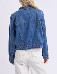 ESSIE DENIM JACKET MID BLUE WASH_by_ELM_women's_in_New Zealand_ BACK _