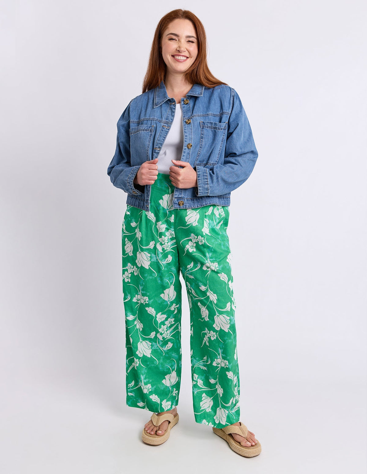 ESSIE DENIM JACKET MID BLUE WASH_by_ELM_women's_in_New Zealand_ MODEL _