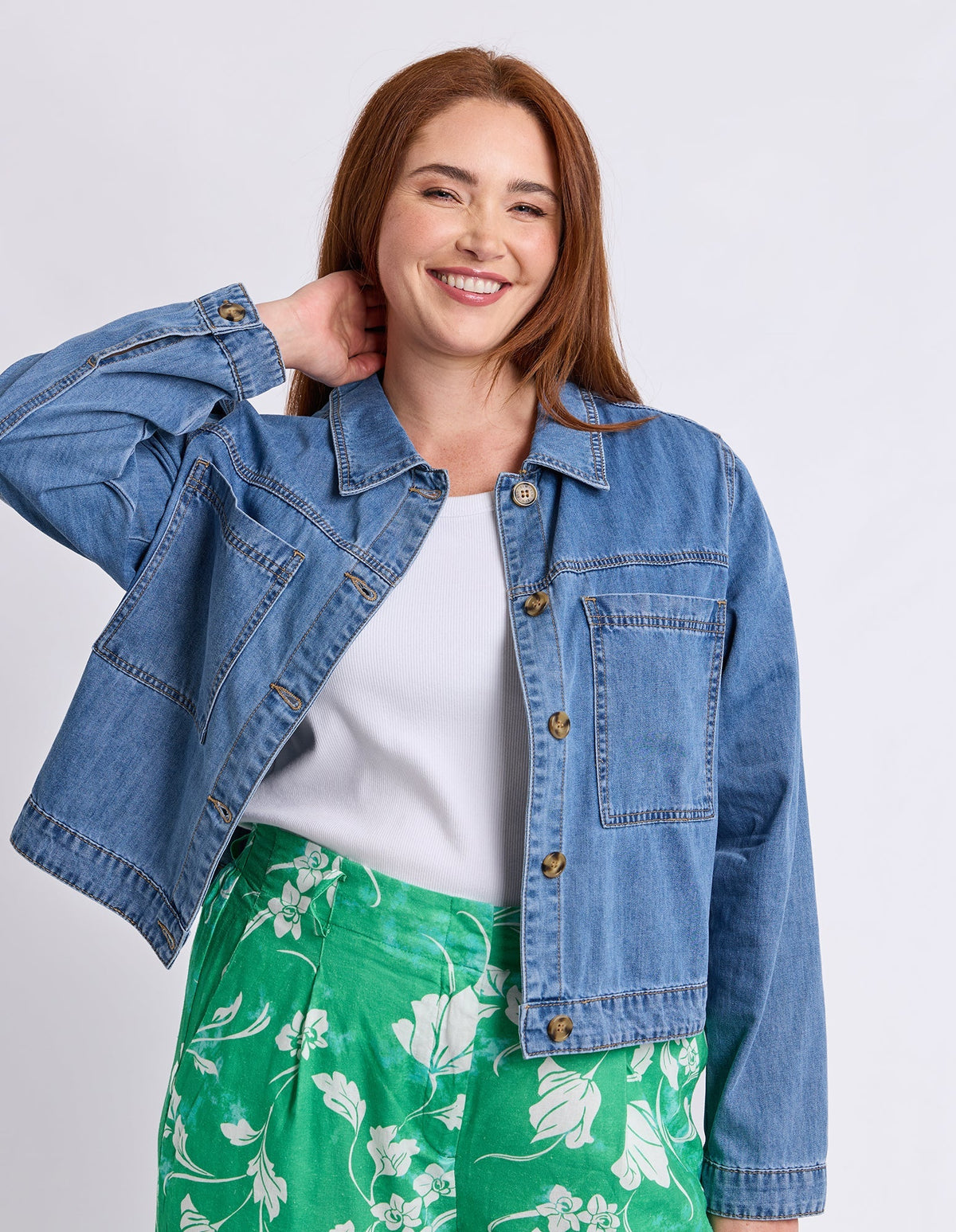 ESSIE DENIM JACKET MID BLUE WASH_by_ELM_women's_in_New Zealand_ ANGLE _