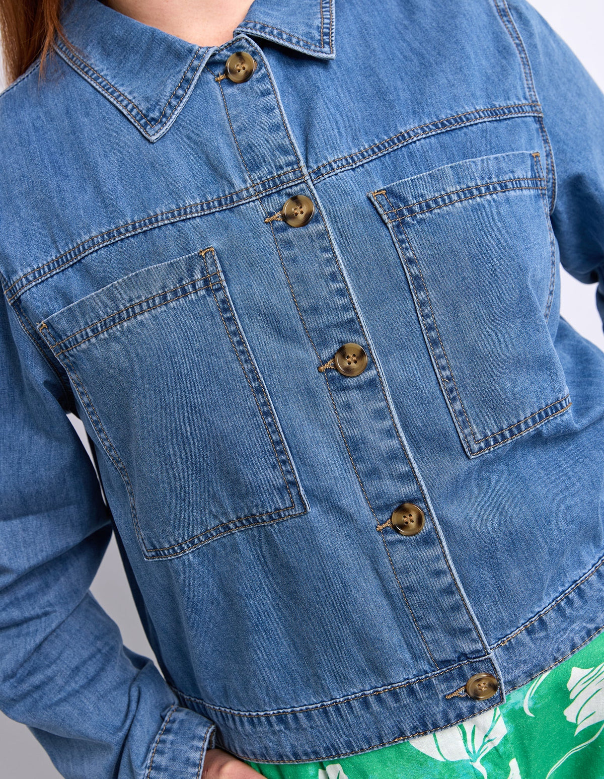 ESSIE DENIM JACKET MID BLUE WASH_by_ELM_women's_in_New Zealand_ DETAIL _
