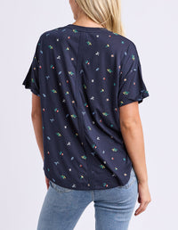 FESTIVE MARKET TEE NAVY_by_ELM_women's_in_New Zealand_ BACK _