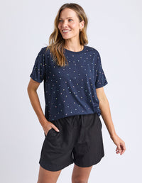 ELM_FESTIVE SPOT TEE NAVY _ FESTIVE SPOT TEE NAVY _ Ebony Boutique NZ