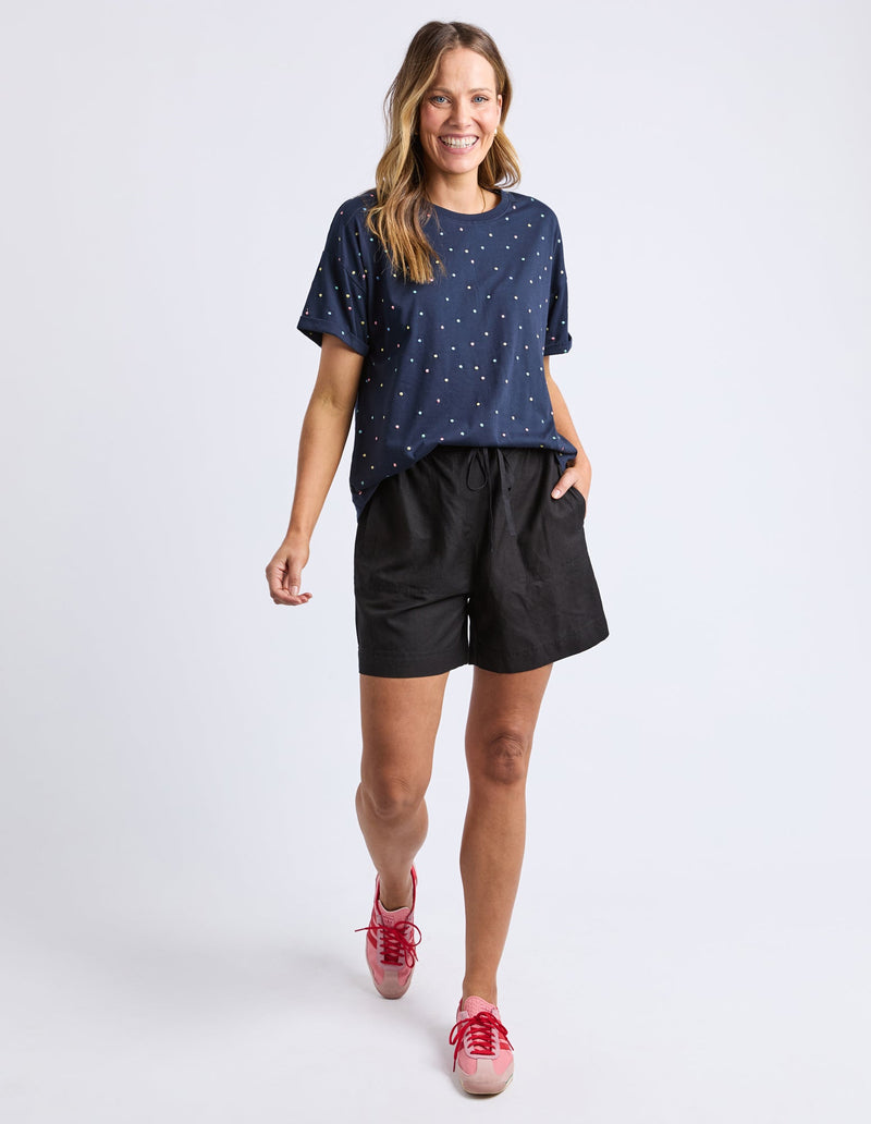 ELM_FESTIVE SPOT TEE NAVY _ FESTIVE SPOT TEE NAVY _ Ebony Boutique NZ