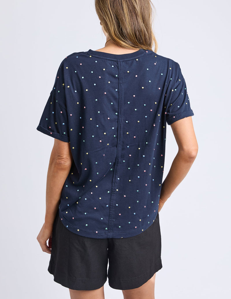 ELM_FESTIVE SPOT TEE NAVY _ FESTIVE SPOT TEE NAVY _ Ebony Boutique NZ