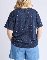 ELM_FESTIVE SPOT TEE NAVY _ FESTIVE SPOT TEE NAVY _ Ebony Boutique NZ