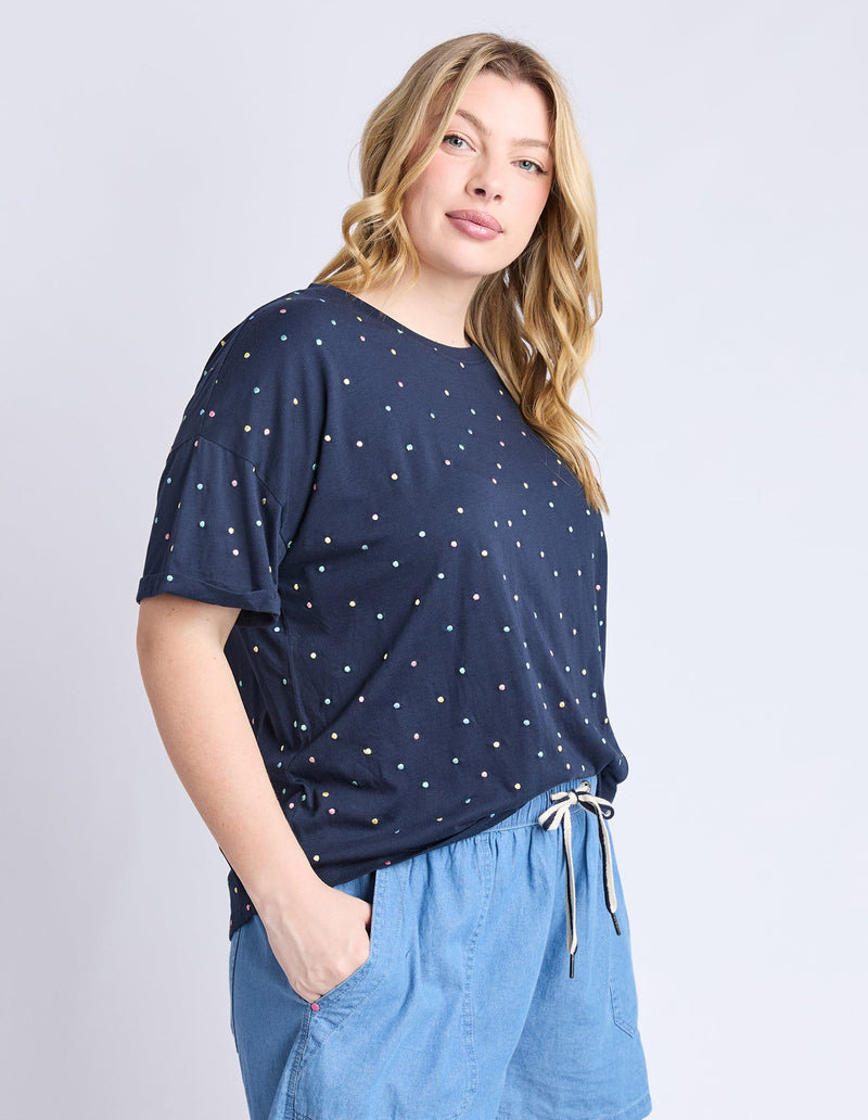 ELM_FESTIVE SPOT TEE NAVY _ FESTIVE SPOT TEE NAVY _ Ebony Boutique NZ