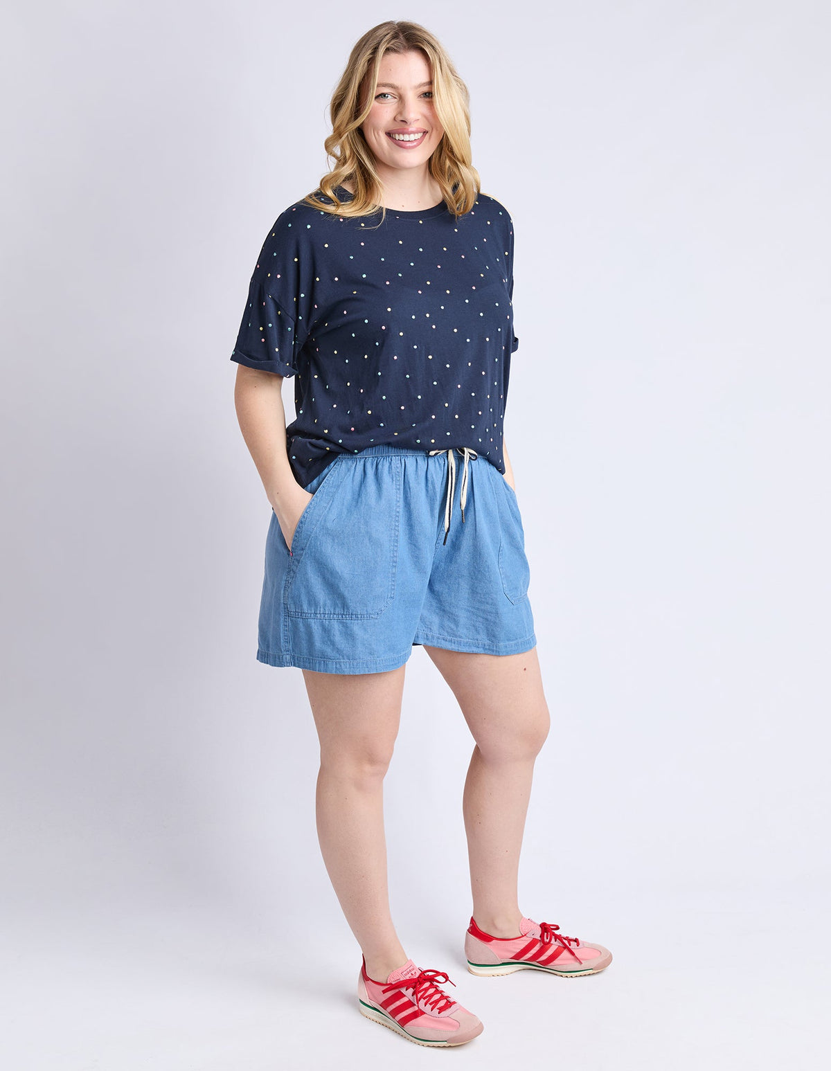 ELM_FESTIVE SPOT TEE NAVY _ FESTIVE SPOT TEE NAVY _ Ebony Boutique NZ