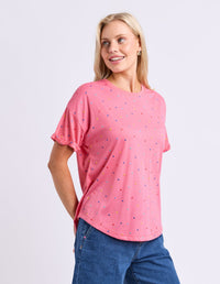 FESTIVE SPOT TEE PINK LEMONADE_by_ELM_women's_in_New Zealand_ SIDE _