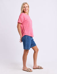FESTIVE SPOT TEE PINK LEMONADE_by_ELM_women's_in_New Zealand_ SIDE _