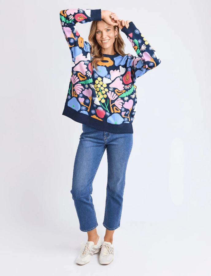 ELM_FLOWER MEDLEY CREW _ FLOWER MEDLEY CREW _ Ebony Boutique NZ