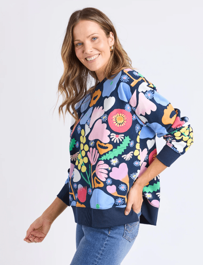 ELM_FLOWER MEDLEY CREW _ FLOWER MEDLEY CREW _ Ebony Boutique NZ