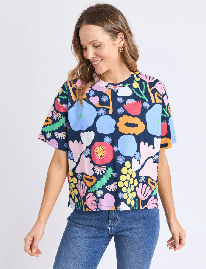 ELM_FLOWER MEDLEY TEE _ FLOWER MEDLEY TEE _ Ebony Boutique NZ