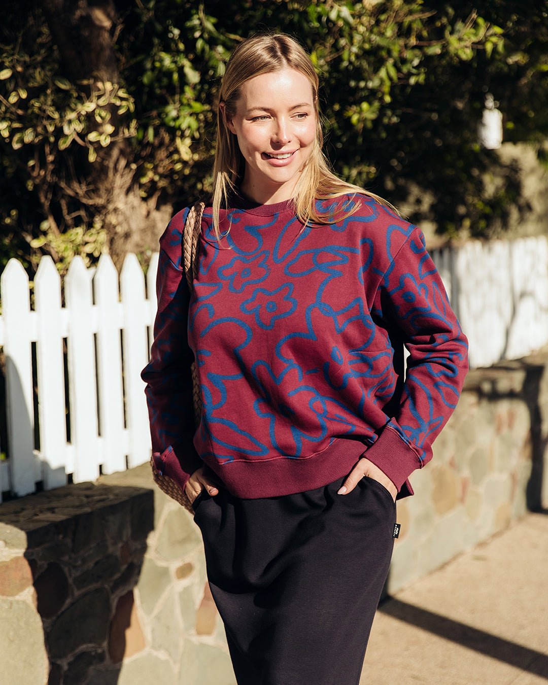 FREEDOM FLORAL CREW_by_ELM_women's_in_New Zealand_ FREEDOM FLORAL CREW _