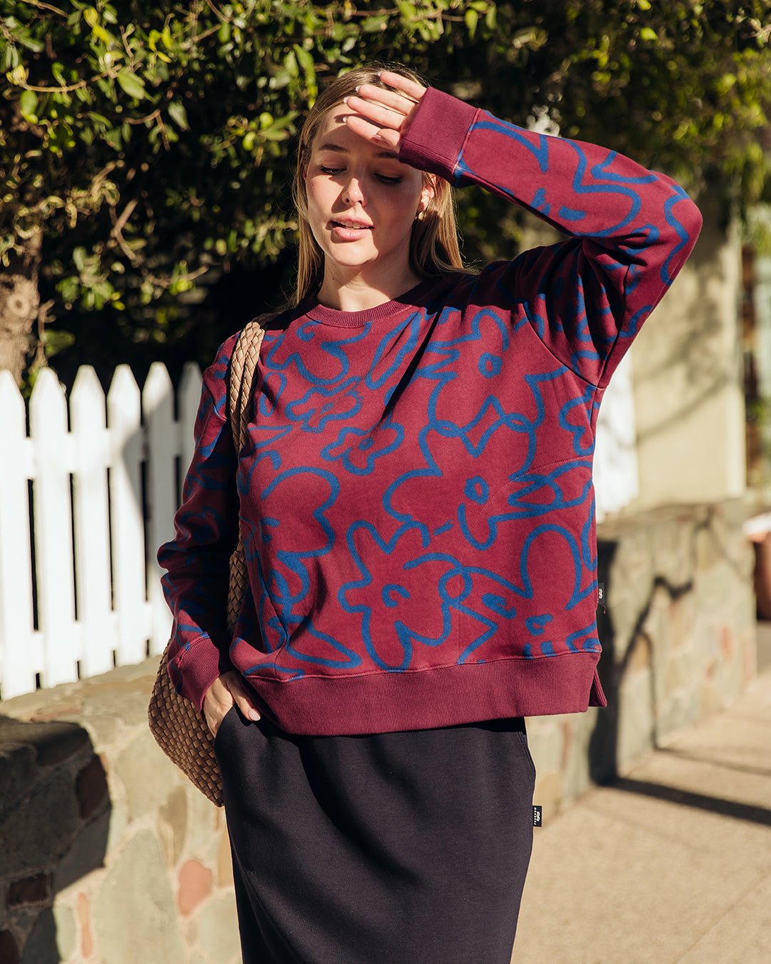 FREEDOM FLORAL CREW_by_ELM_women's_in_New Zealand_ FREEDOM FLORAL CREW _