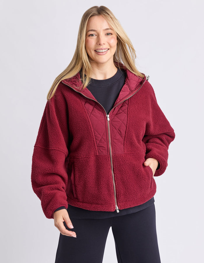 FREEDOM QUILTED FLEECE JACKET PLUM_by_ELM_women's_in_New Zealand_ FREEDOM QUILTED FLEECE JACKET PLUM _
