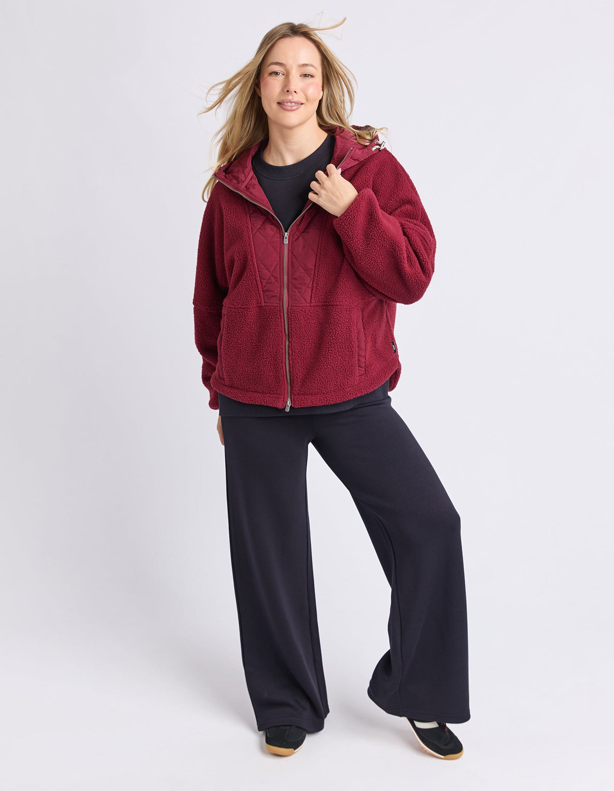 FREEDOM QUILTED FLEECE JACKET PLUM_by_ELM_women's_in_New Zealand_ FREEDOM QUILTED FLEECE JACKET PLUM _