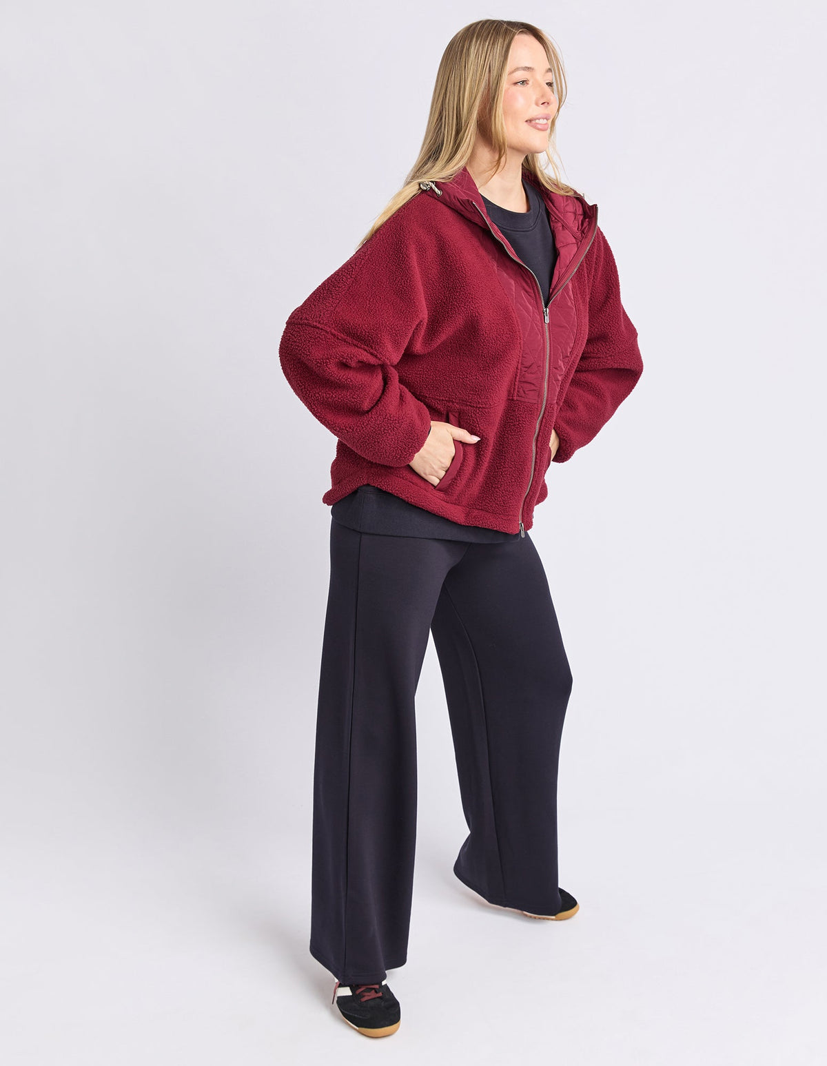 FREEDOM QUILTED FLEECE JACKET PLUM_by_ELM_women's_in_New Zealand_ FREEDOM QUILTED FLEECE JACKET PLUM _