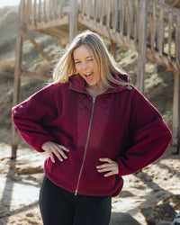 FREEDOM QUILTED FLEECE JACKET PLUM_by_ELM_women's_in_New Zealand_ FREEDOM QUILTED FLEECE JACKET PLUM _