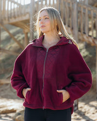FREEDOM QUILTED FLEECE JACKET PLUM_by_ELM_women's_in_New Zealand_ FREEDOM QUILTED FLEECE JACKET PLUM _