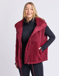 FREEDOM QUILTED FLEECE VEST PLUM_by_ELM_women's_in_New Zealand_ FREEDOM QUILTED FLEECE VEST PLUM _