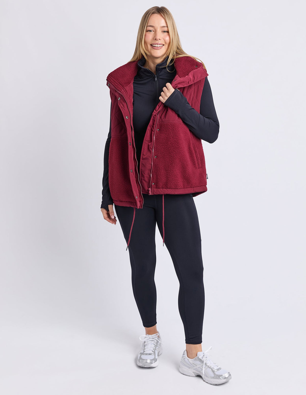 FREEDOM QUILTED FLEECE VEST PLUM_by_ELM_women's_in_New Zealand_ FREEDOM QUILTED FLEECE VEST PLUM _