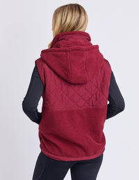 FREEDOM QUILTED FLEECE VEST PLUM_by_ELM_women's_in_New Zealand_ FREEDOM QUILTED FLEECE VEST PLUM _