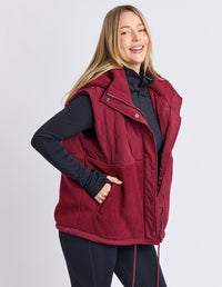 FREEDOM QUILTED FLEECE VEST PLUM_by_ELM_women's_in_New Zealand_ FREEDOM QUILTED FLEECE VEST PLUM _