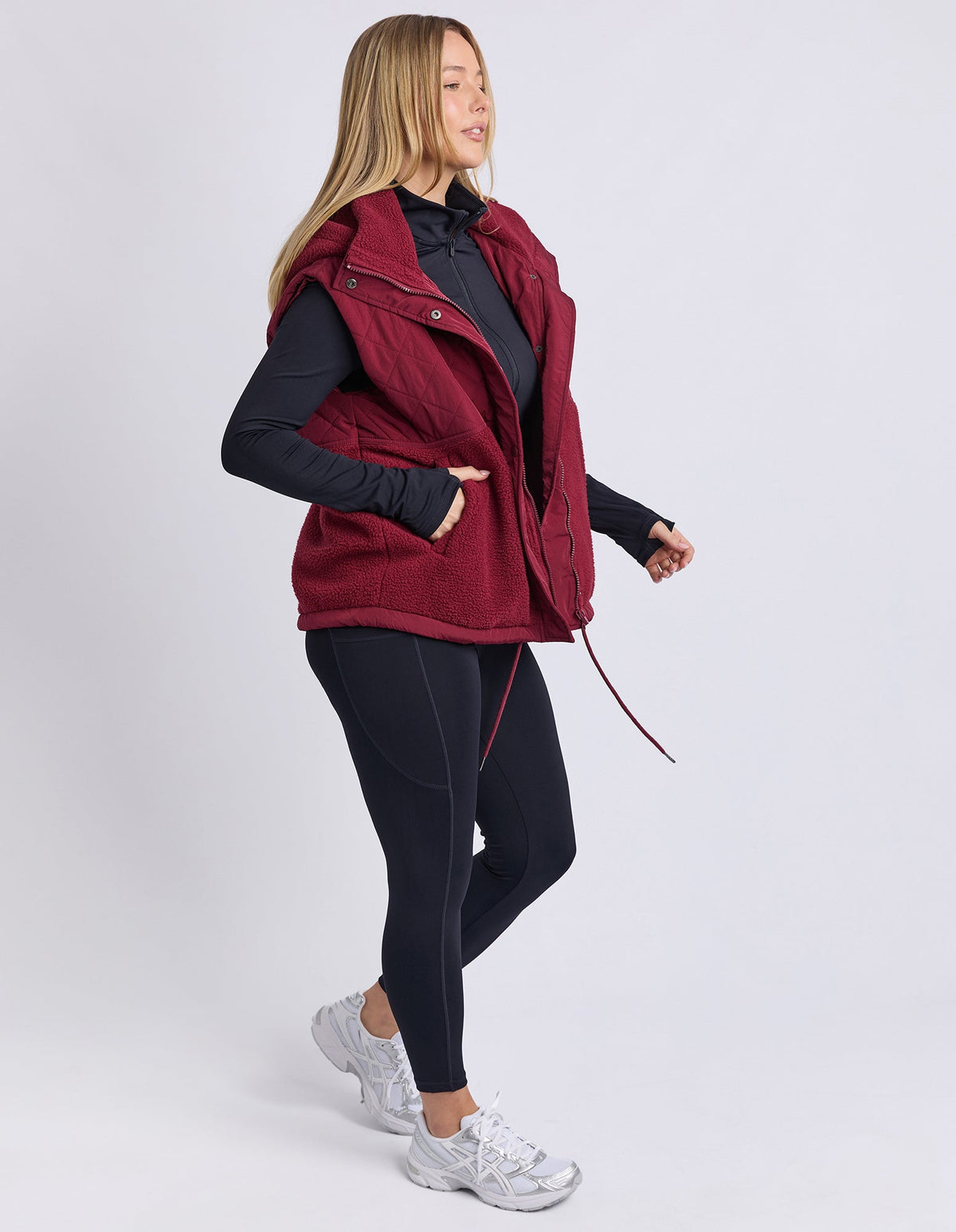 FREEDOM QUILTED FLEECE VEST PLUM_by_ELM_women's_in_New Zealand_ FREEDOM QUILTED FLEECE VEST PLUM _