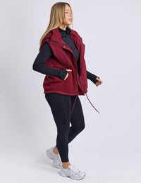 FREEDOM QUILTED FLEECE VEST PLUM_by_ELM_women's_in_New Zealand_ FREEDOM QUILTED FLEECE VEST PLUM _