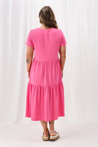 ELM_GIGI TIERED MIDI DRESS AURORA PINK _ GIGI TIERED MIDI DRESS AURORA PINK _ Ebony Boutique NZ