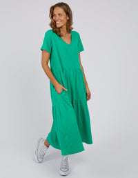 ELM_GIGI TIERED MIDI DRESS SPRING GREEN _ GIGI TIERED MIDI DRESS SPRING GREEN _ Ebony Boutique NZ