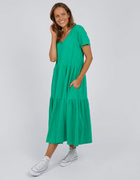 ELM_GIGI TIERED MIDI DRESS SPRING GREEN _ GIGI TIERED MIDI DRESS SPRING GREEN _ Ebony Boutique NZ