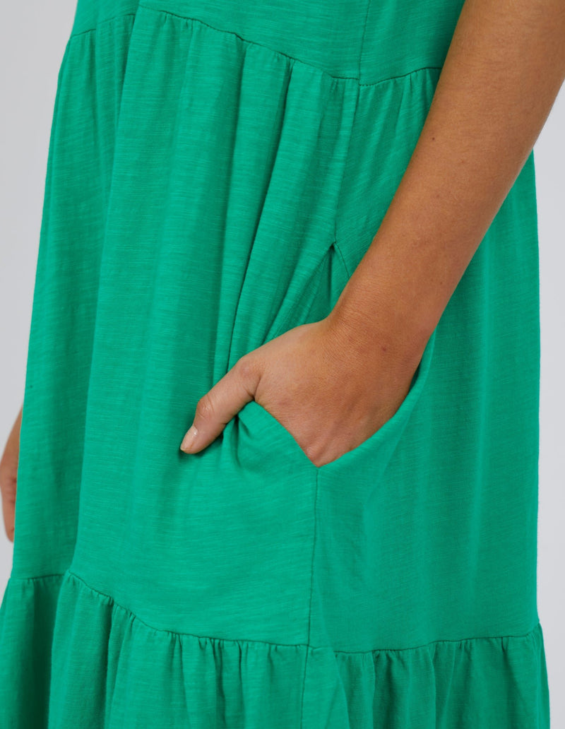 ELM_GIGI TIERED MIDI DRESS SPRING GREEN _ GIGI TIERED MIDI DRESS SPRING GREEN _ Ebony Boutique NZ
