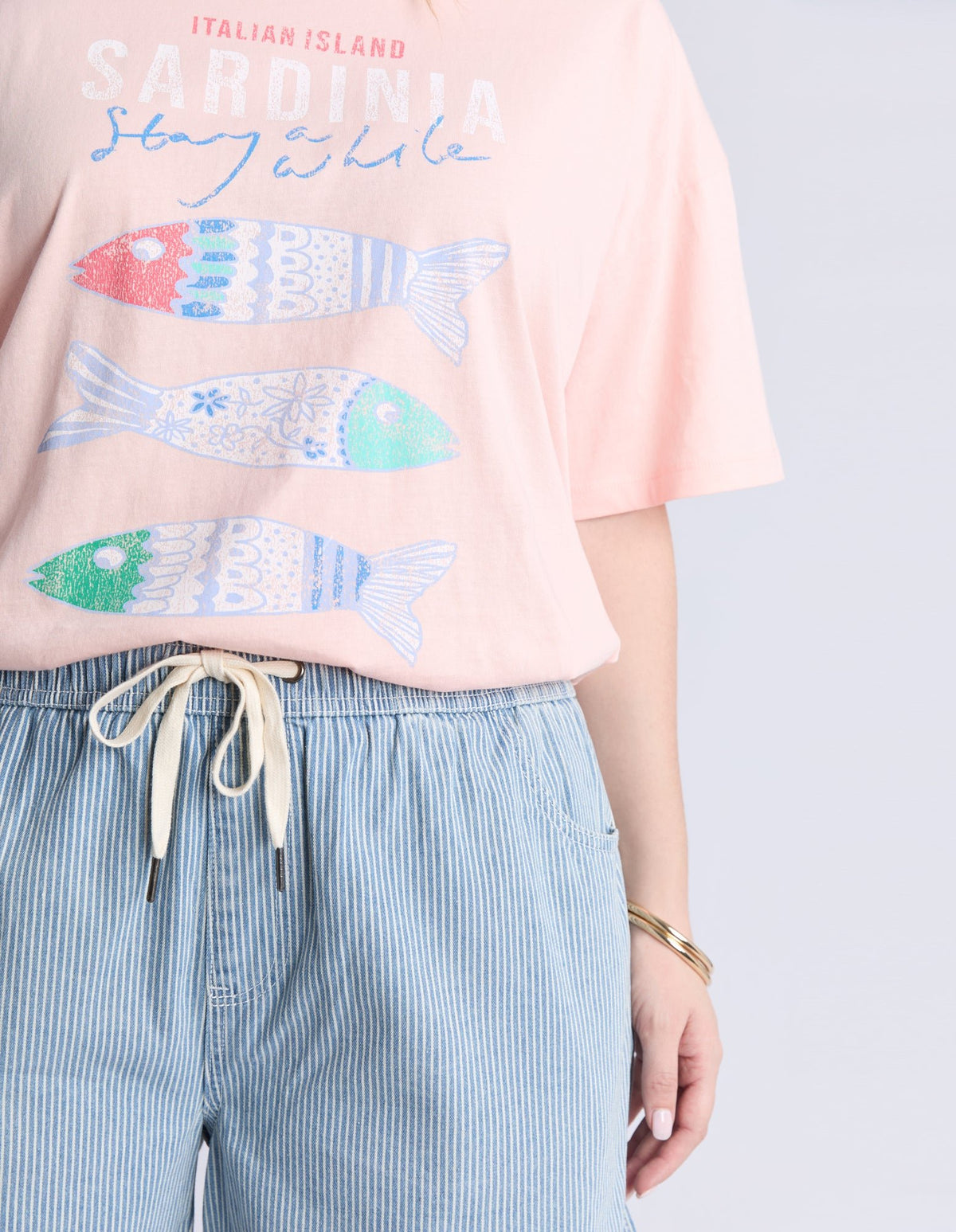 ELM_HOLLY STRIPE SHORT BLUE / WHITE STRIPE _ HOLLY STRIPE SHORT BLUE / WHITE STRIPE _ Ebony Boutique NZ