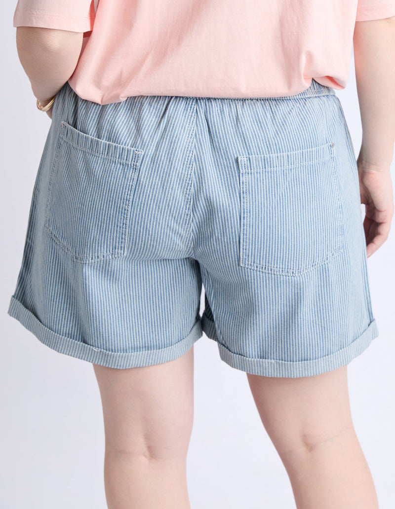 ELM_HOLLY STRIPE SHORT BLUE / WHITE STRIPE _ HOLLY STRIPE SHORT BLUE / WHITE STRIPE _ Ebony Boutique NZ