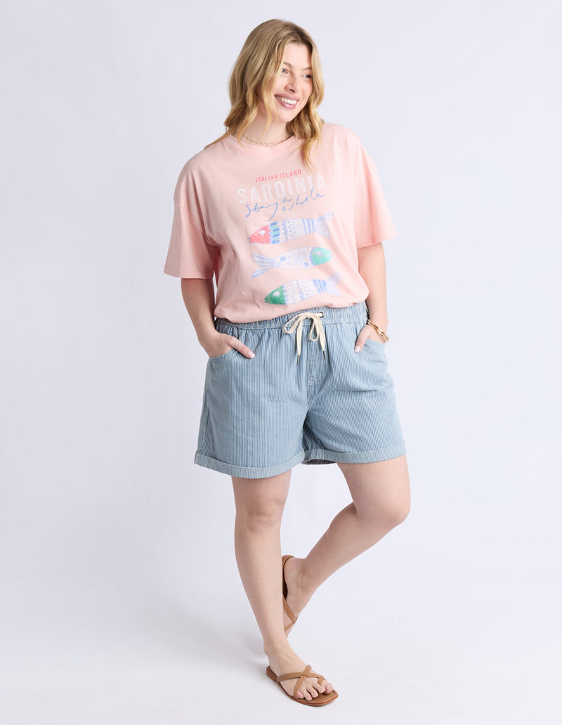 ELM_HOLLY STRIPE SHORT BLUE / WHITE STRIPE _ HOLLY STRIPE SHORT BLUE / WHITE STRIPE _ Ebony Boutique NZ