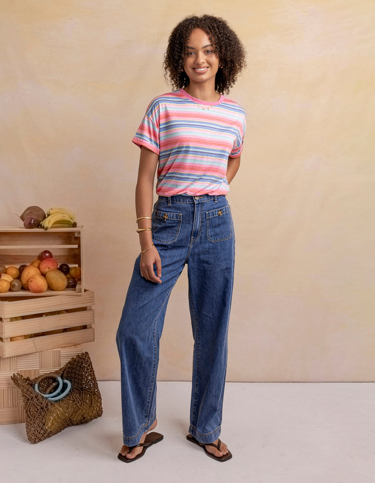 ICECREAM TEE STRIPE_by_ELM_women's_in_New Zealand_ FEATURED / FRONT _