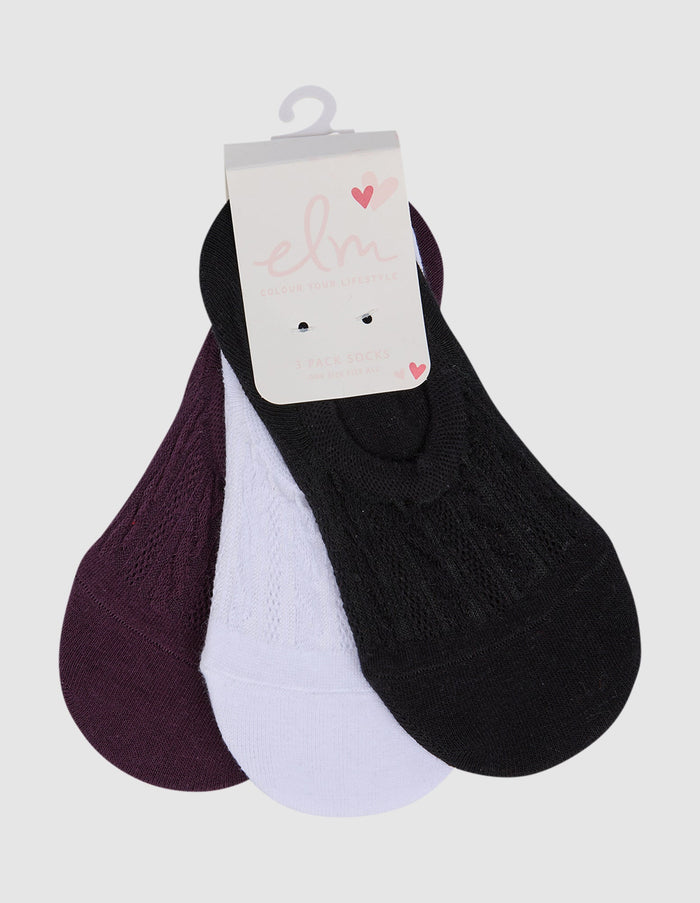 JACQUARD 3 PACK SOCKS_by_ELM_women's_in_New Zealand_ JACQUARD 3 PACK SOCKS _