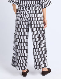 KIVI PANT MIDNIGHT ABSTRACT PRINT NAVY / NAVY / WHITE_by_ELM_women's_in_New Zealand_ BACK _