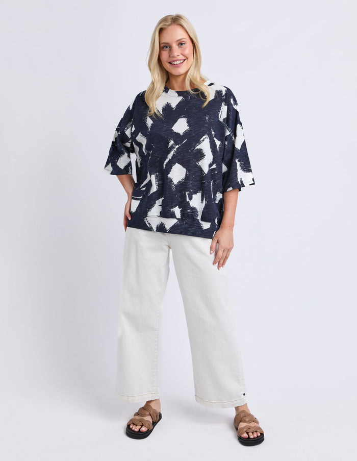 KLEE SWEAT ALL OVER PRINT MULTI_by_ELM_women's_in_New Zealand_ MODEL _