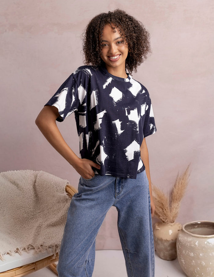 KLEE TEE ALL OVER PRINT MULTI_by_ELM_women's_in_New Zealand_ LIFESTYLE _