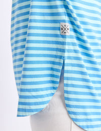 LAUREN SHORT SLEEVE TEE STRIPE TONIC BLUE/AZURE_by_ELM_women's_in_New Zealand_ DETAIL _