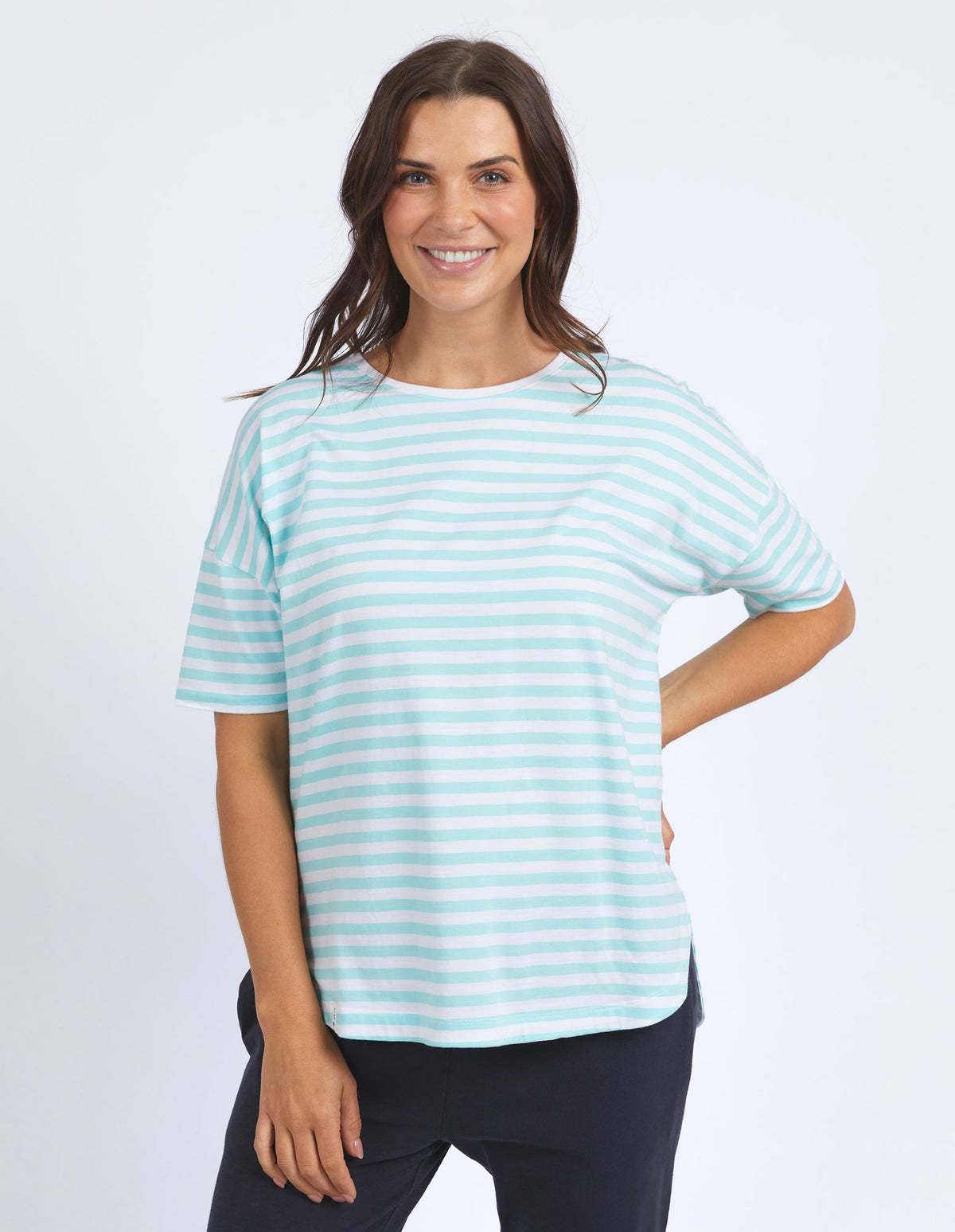 ELM_LAUREN S/S TEE - STRIPE _ LAUREN S/S TEE - STRIPE _ Ebony Boutique NZ