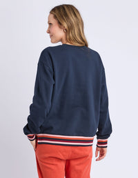 LILI FLEECE CREW NAVY_by_ELM_women's_in_New Zealand_ BACK _